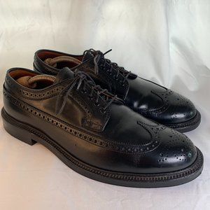 ALDEN x JCREW 8.5 B/D Black Long Wing Blucher #9753 Brogue Wingtip Derby  Oxford